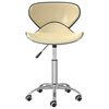 vidaXL Въртящи се трапезни столове, 2 бр, кремави, изкуствена кожа