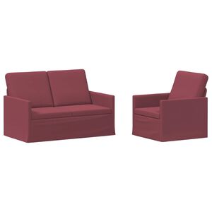 vidaXL Комплект дивани 2 pcs Виненочервен Текстил