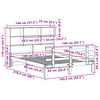 vidaXL Легло с етажерка за книги, без матрак, 140x190 см, бор масив