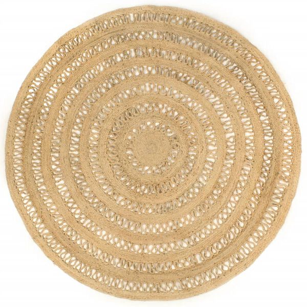 vidaXL Ръчно плетен килим от юта, 210 см