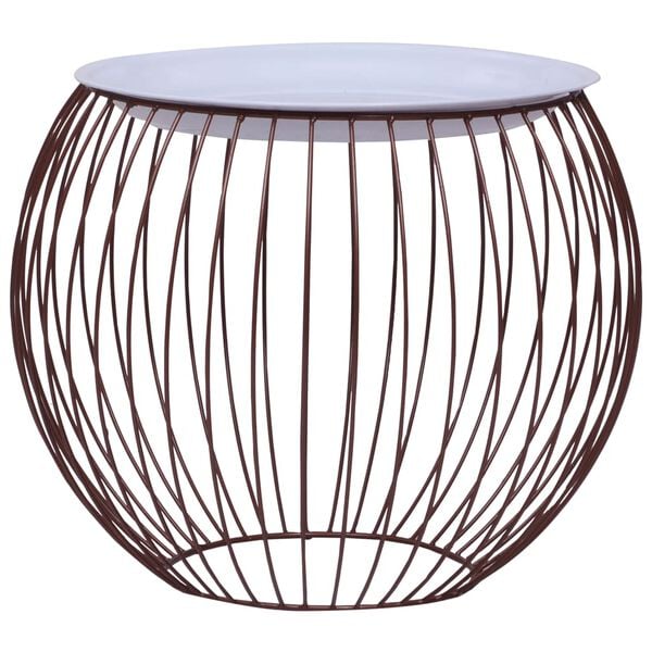 vidaXL Маса за кафе, златиста, Ø 41 см