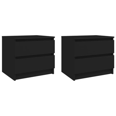 vidaXL Нощни шкафчета, 2 бр, черни, 50x39x43,5 см, ПДЧ