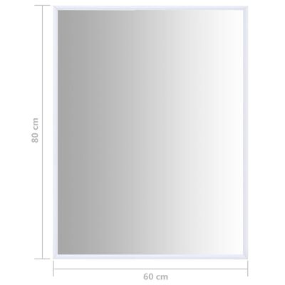 vidaXL Огледало, бяло, 80x60 см