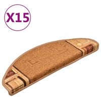 vidaXL Самозалепващи стелки за стъпала, 15 бр, бежови, 65x21x4 см