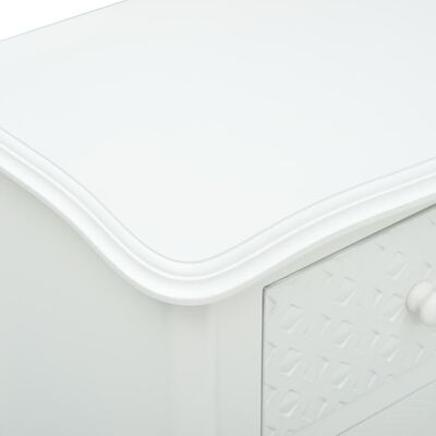 vidaXL Нощно шкафче, бяло, 43x32x65 см, МДФ