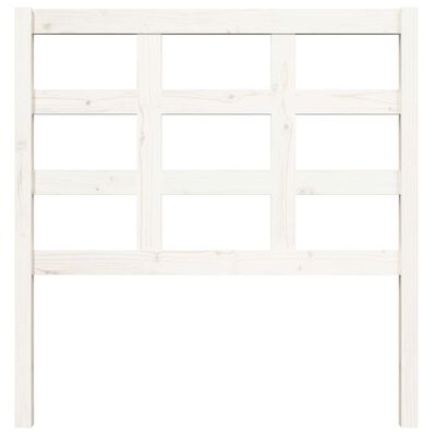 vidaXL Горна табла за легло, бяла, 95,5x4x100 см, бор масив