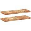 vidaXL Плаващ рафт, 2 бр, 100x30x4 см, маслен финиш, акация масив