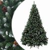 vidaXL Изкуствено коледно дърво с хингед 210 см стомана