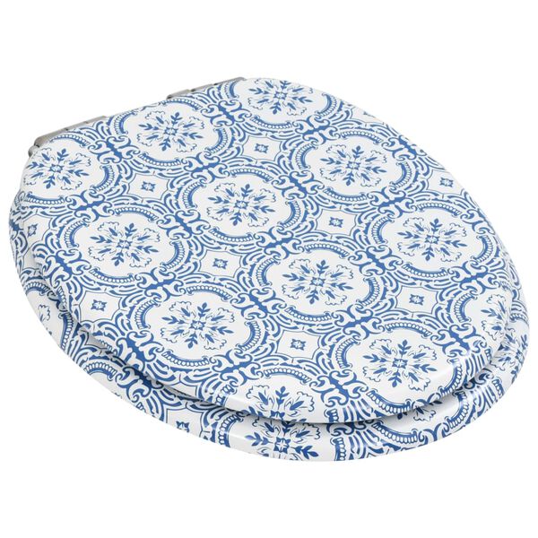 vidaXL Тоалетни седалки с плавно затваряне, 2 бр, МДФ, дизайн порцелан