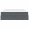 vidaXL Легло с място за съхранение и матрак Тъмен сив 140 x 200 cm