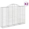 vidaXL Габионни кошници арка 2 бр 200x30x140/160 см поцинковано желязо