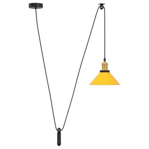 vidaXL Висяща лампа Регулируема височина E27 Жълт гланц &Oslash; 22 cm метал