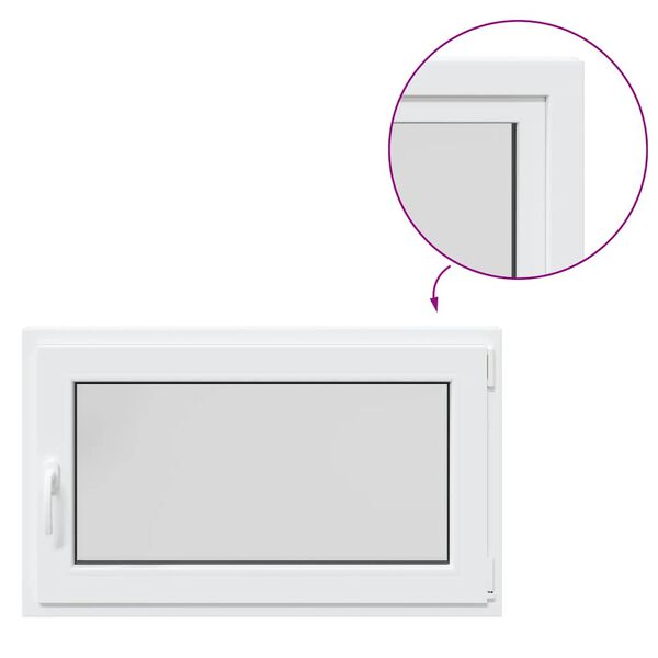 vidaXL Прозорец за мазе "RISOR" 100x60 см, накланящ се и завъртащ се, DIN десен, бял