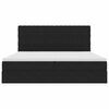 vidaXL Легло с място за съхранение и LED Черно 200 x 200 cm Кадифе