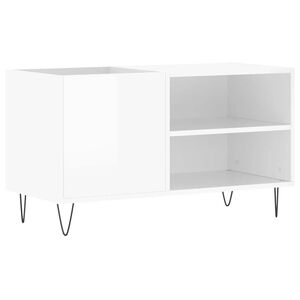 vidaXL Шкаф за грамофонни плочи бял гланц 85x38x48 см инженерно дърво