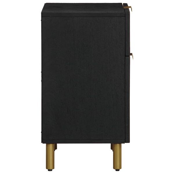 vidaXL Нощно шкафче, черно, 50x33x60 см, инженерно дърво