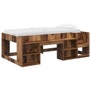 vidaXL Легло за деца с място за съхранение Старо дърво 80 x 200 cm