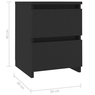 vidaXL Нощни шкафчета, 2 бр, черни, 30x30x40 см, ПДЧ