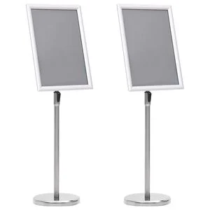 vidaXL Стойки за плакати 2 бр. Сребрист 45 x 32,7 x 108 см Алуминий