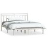 vidaXL рамка за легло бяло 150x200 см King Size масивно дърво