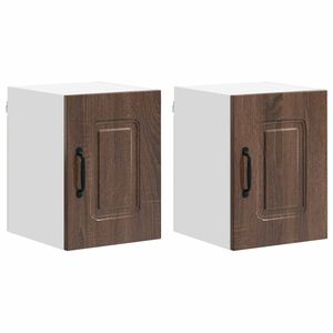 vidaXL Панел за миялна машина Kalmar 2 pcs Кафяв дъб 30 x 31 x 40 см