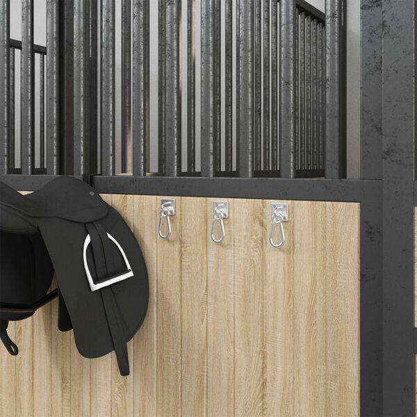 vidaXL Планки с карабини, 3 бр, въртящи се на 360°, сребристи, стомана