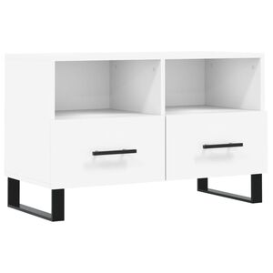 vidaXL ТВ шкаф, бял, 80x36x50 см, инженерно дърво