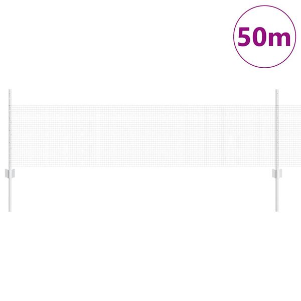 vidaXL Ограда с пост Сребрист 0,5 x 50 м Стомана