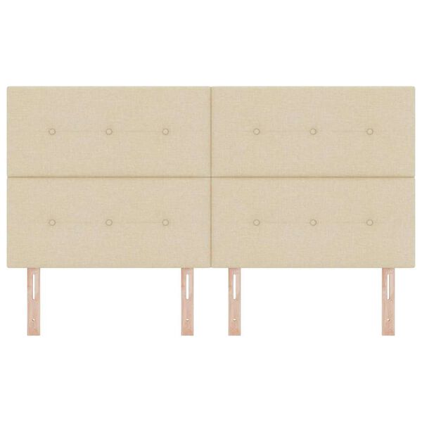 vidaXL Табла за легло с регулируема височина Крем 180 cm текстил