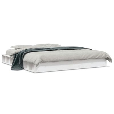 vidaXL Рамка за легло, бяла, бор масив, 180x200 cм