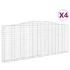 vidaXL Габионни кошници арка 4 бр 400x30x160/180 см поцинковано желязо