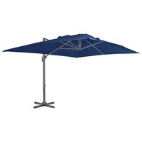 vidaXL Градински чадър чупещо рамо с алуминиев прът 4x3 м морскосин
