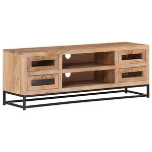 vidaXL ТВ шкаф, 110x30x40 cм, акациево дърво масив