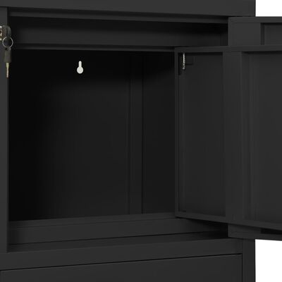 vidaXL Офис шкаф с плантер, антрацит, 90x40x125 см, стомана