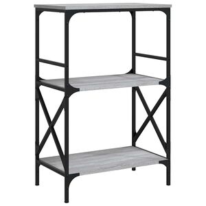vidaXL Библиотека 3 рафта сив сонома 59x35x90,5 см инженерно дърво
