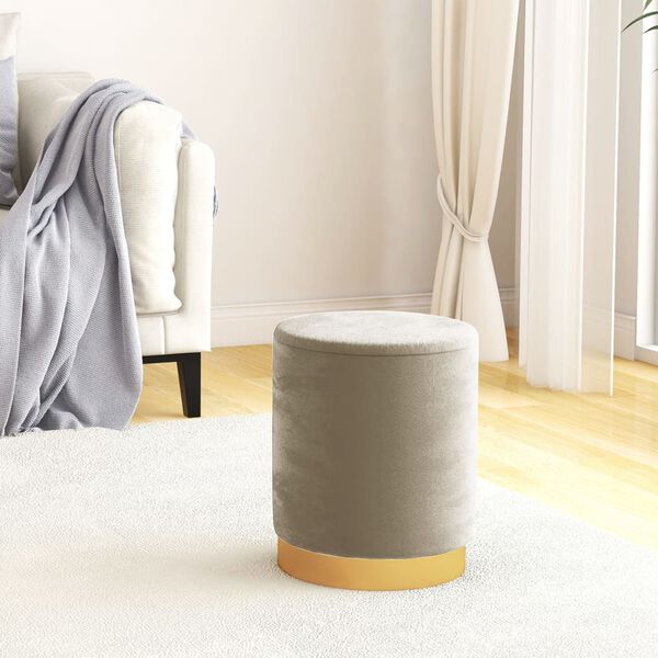 vidaXL Кръгъл хокер за съхранение, тъмносив, кадифе 31 x 37 cm