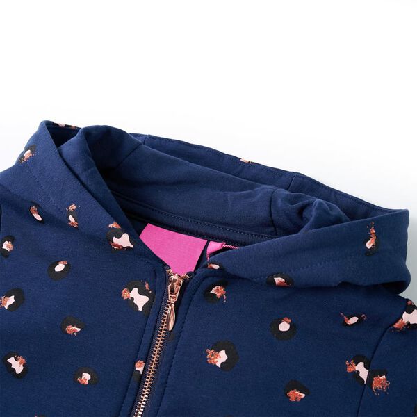 Детски суитшърт с качулка, нейви син, 104