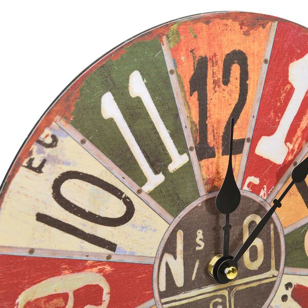 vidaXL Стенен часовник, многоцветен, 30 см, МДФ