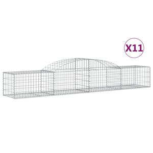 vidaXL Габионни кошници арка 11 бр 300x50x40/60 см поцинковано желязо