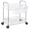 vidaXL Количка за съхранение на 2 нива Прозрачна 37x28x43,5 cm Акрил