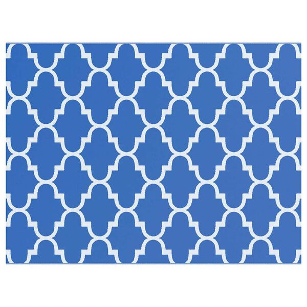 vidaXL Външен килим ARAKIL Синьо и бяло 400 &times; 300 cm 50% Полипропилен