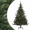 vidaXL Изкуствена коледна елха с топки 180 см 300 LED светодиода