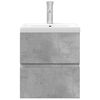 vidaXL Комплект мебели за баня от 2 части бетонно сив инженерно дърво