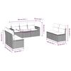 vidaXL Градински диван с възглавници, 7 части, полиратан, сив