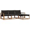 vidaXL Комплект дивани за открито 4 pcs Естествено и черно