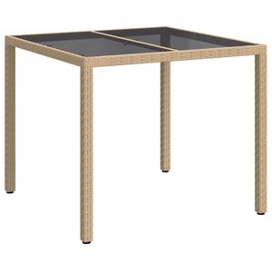 vidaXL Градинска маса Бежово 90 x 90 x 75 cm полиратан