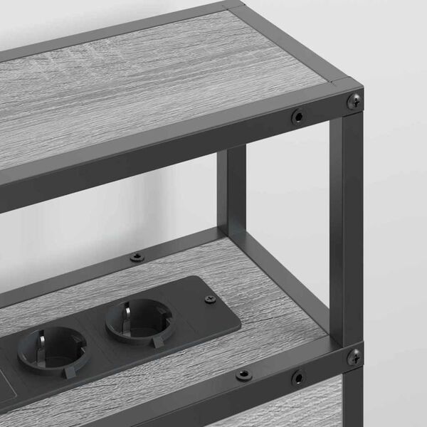 vidaXL Табла за съхранение с рафт Сив сонома 140 cm Инженерно дърво