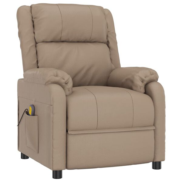 vidaXL Масажен стол, капучино, изкуствена кожа