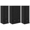 vidaXL Висок шкаф 3 бр. Черния дъб 132 x 35,5 x 103,5 см