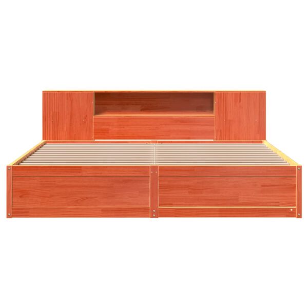 vidaXL Рамка за легло без матрак, восъчнокафяв, 180x200 см, бор масив